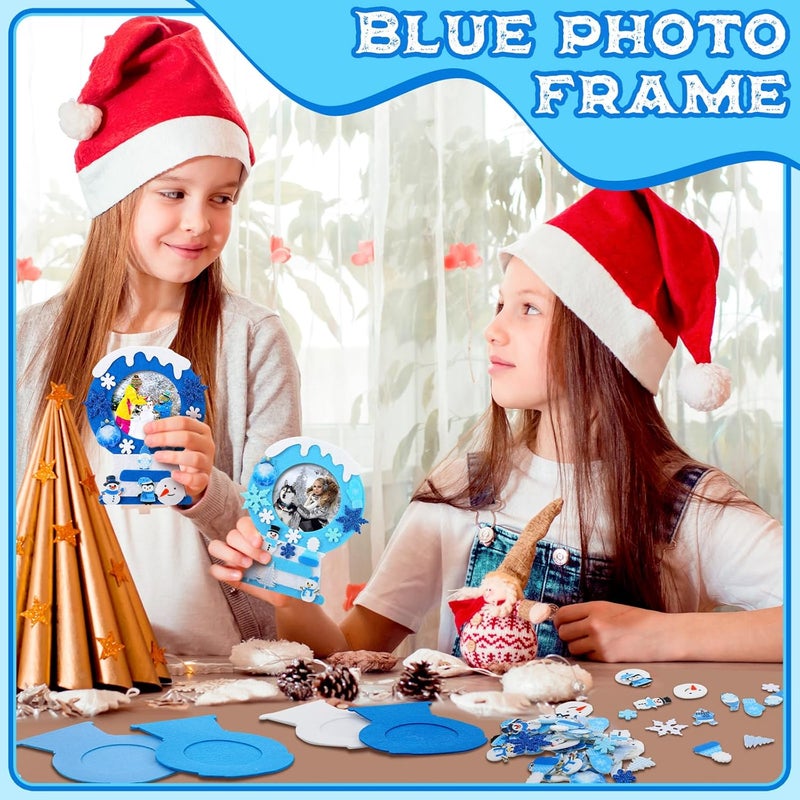 Ferraycle 232 Pieces Winter DIY Picture Frames Craft Kit 32 Pieces Snow Photo Frames with 200 Stickers to Decorate for Xmas Winter Party Favor Classroom Home(Vivid Color,Fun Style) - Image 5